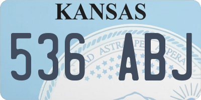 KS license plate 536ABJ