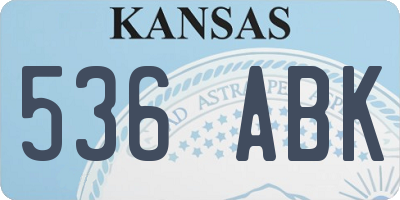 KS license plate 536ABK