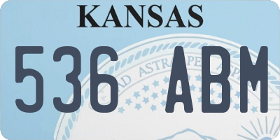 KS license plate 536ABM