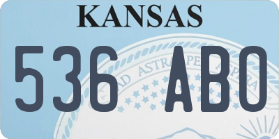 KS license plate 536ABO