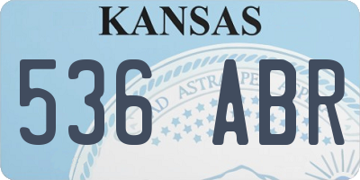 KS license plate 536ABR