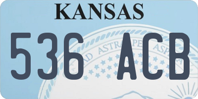 KS license plate 536ACB