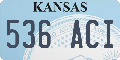 KS license plate 536ACI