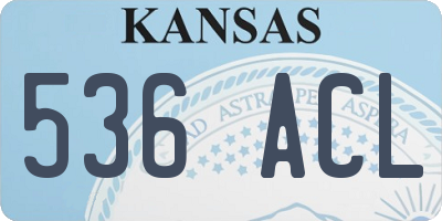 KS license plate 536ACL