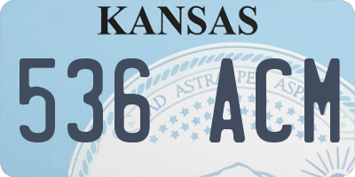 KS license plate 536ACM