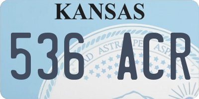KS license plate 536ACR