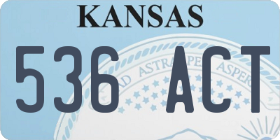 KS license plate 536ACT