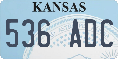 KS license plate 536ADC