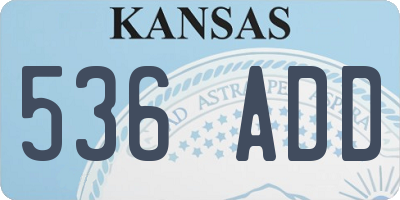 KS license plate 536ADD
