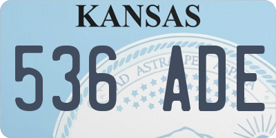 KS license plate 536ADE