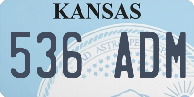 KS license plate 536ADM