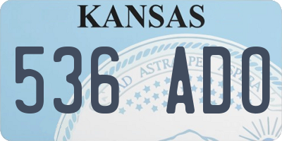 KS license plate 536ADO