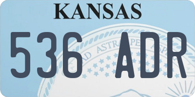 KS license plate 536ADR
