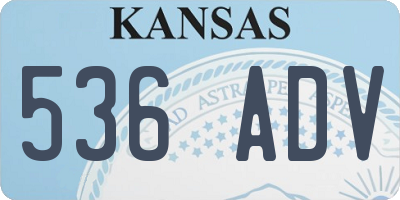 KS license plate 536ADV
