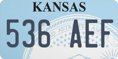 KS license plate 536AEF