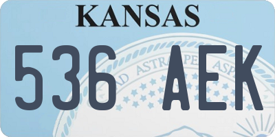 KS license plate 536AEK