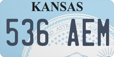 KS license plate 536AEM