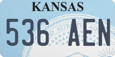 KS license plate 536AEN
