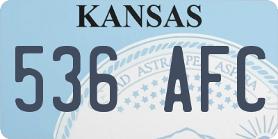 KS license plate 536AFC