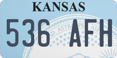 KS license plate 536AFH