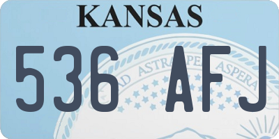 KS license plate 536AFJ