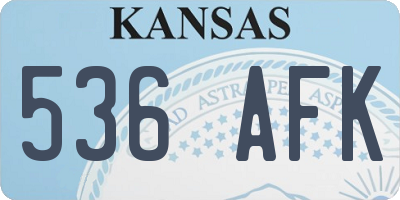 KS license plate 536AFK