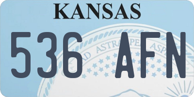 KS license plate 536AFN