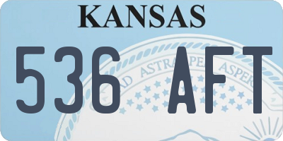 KS license plate 536AFT