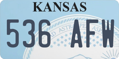 KS license plate 536AFW