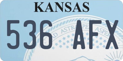 KS license plate 536AFX