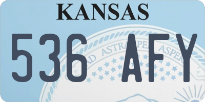 KS license plate 536AFY