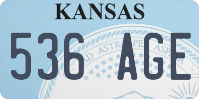 KS license plate 536AGE