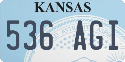 KS license plate 536AGI