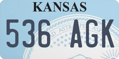 KS license plate 536AGK