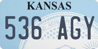 KS license plate 536AGY