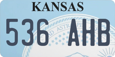 KS license plate 536AHB