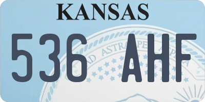 KS license plate 536AHF