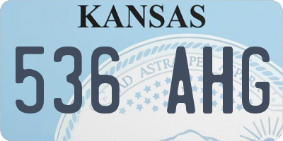 KS license plate 536AHG