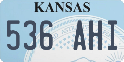 KS license plate 536AHI