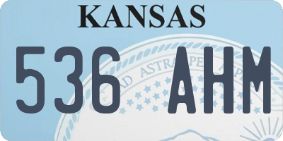 KS license plate 536AHM
