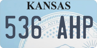 KS license plate 536AHP