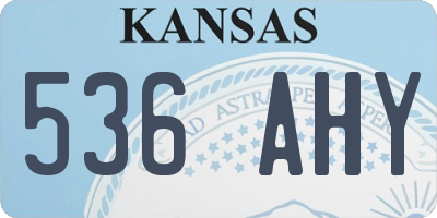 KS license plate 536AHY