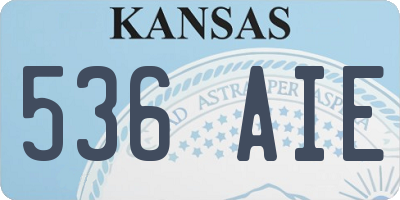 KS license plate 536AIE