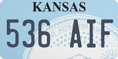 KS license plate 536AIF
