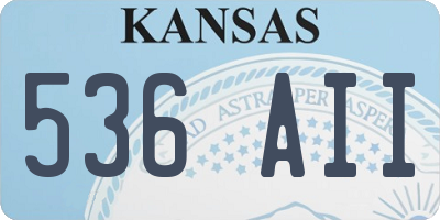 KS license plate 536AII