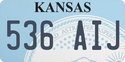 KS license plate 536AIJ