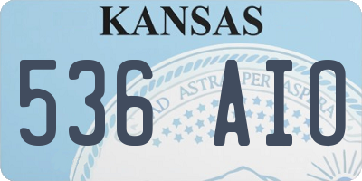 KS license plate 536AIO