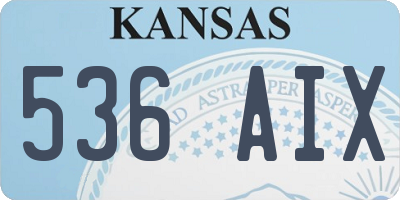 KS license plate 536AIX