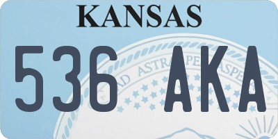 KS license plate 536AKA