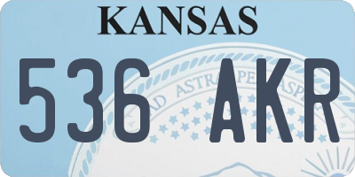 KS license plate 536AKR